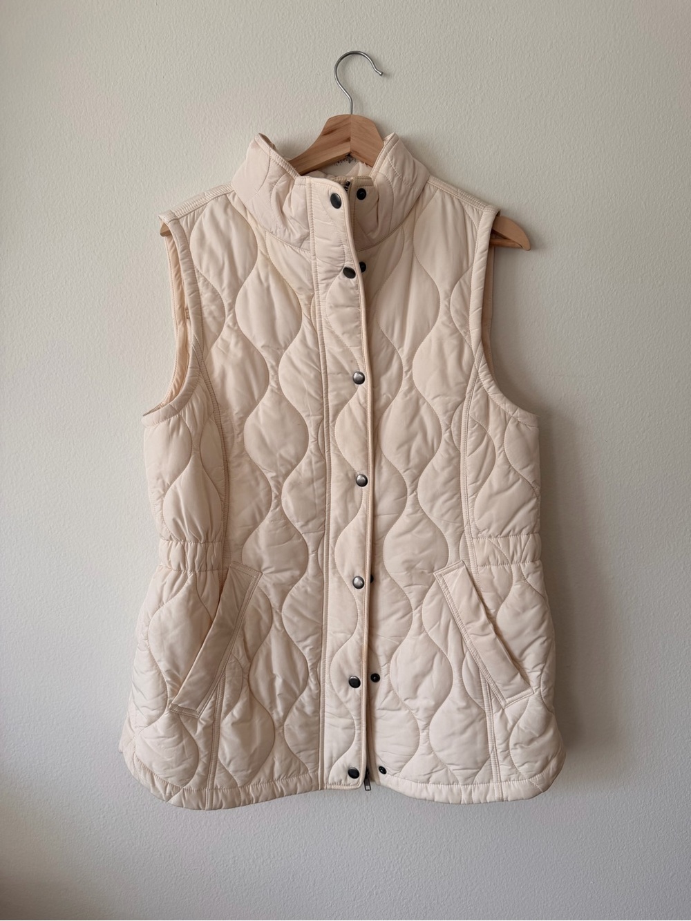 Talbots Cream Quilted Vest